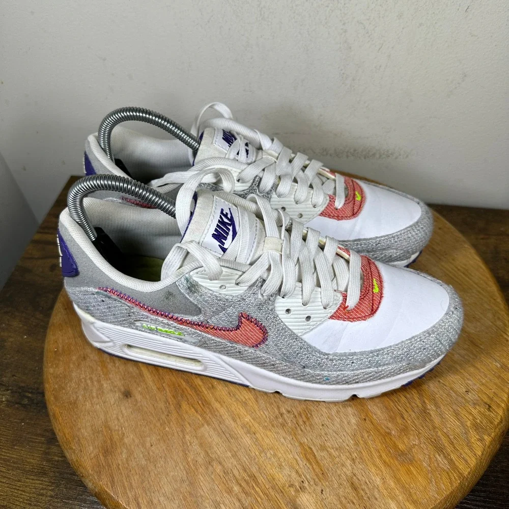 Nike Air Max 90 Recycled Canvas White Vast Grey Mens Shoes CT1684-100 Size 8